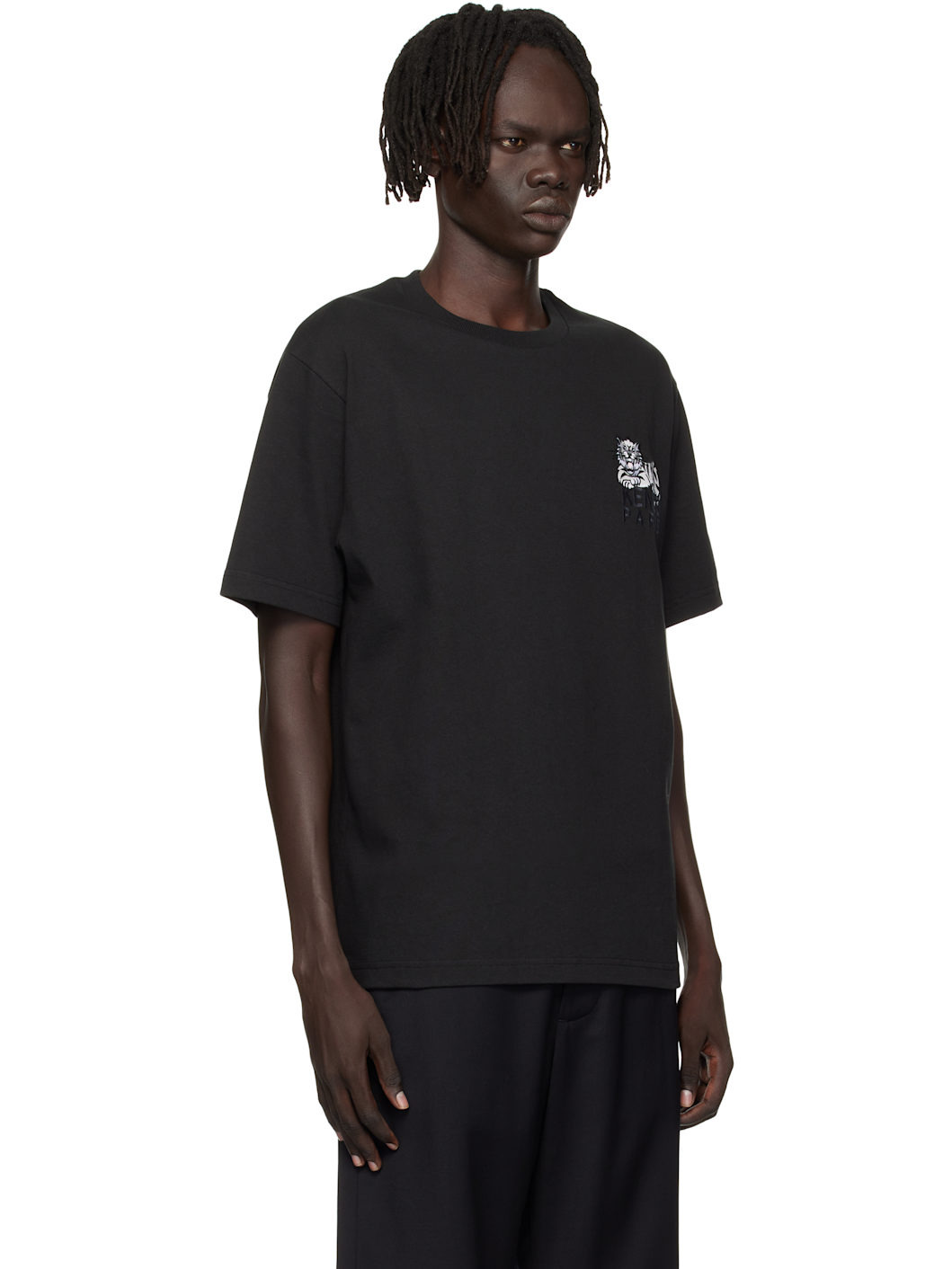 Black Kenzo Paris 'KENZO Happy Tiger' Embroidered T-shirt - 2