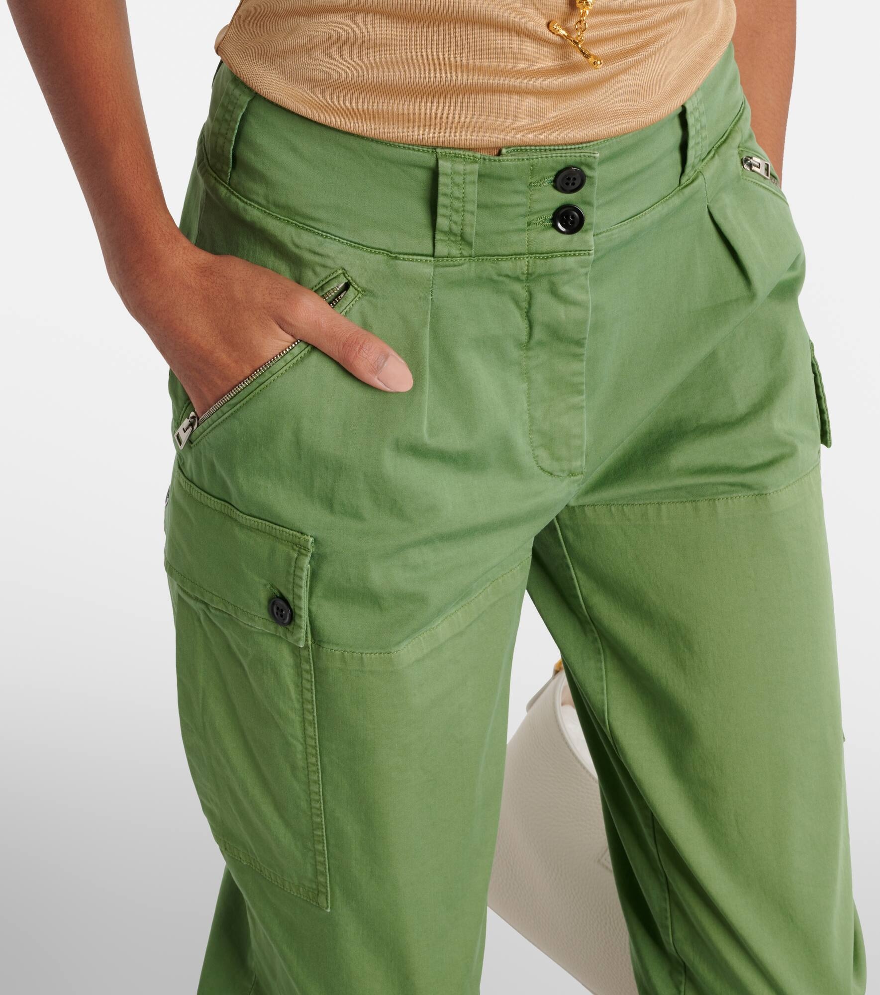 Low-rise cotton twill cargo pants - 4
