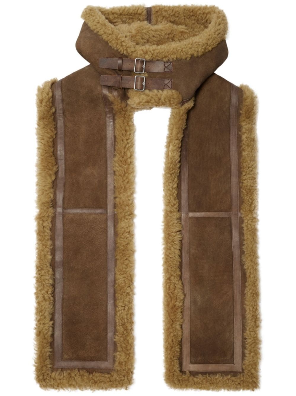 hooded shearling scarf - 1