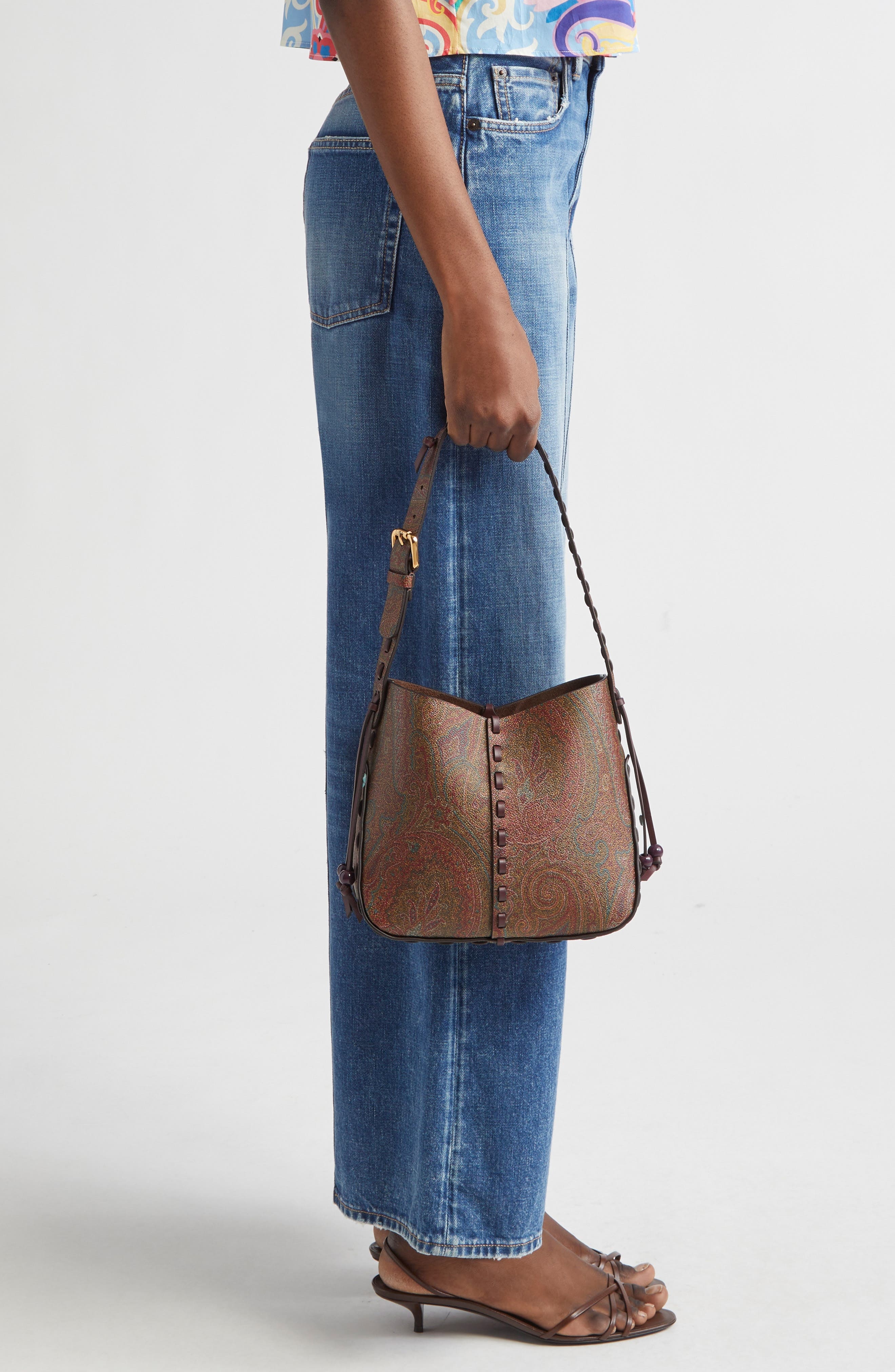 Etro Vulcan Arnica Coated Crossbody Bag in Vino at Nordstrom - 2