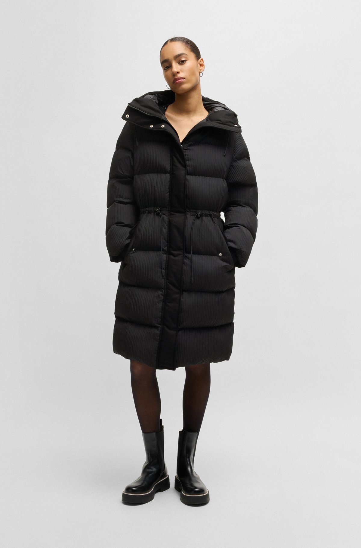 WATER-REPELLENT PARKA JACKET IN QUILTED CORDUROY-EFFECT FABRIC - 2
