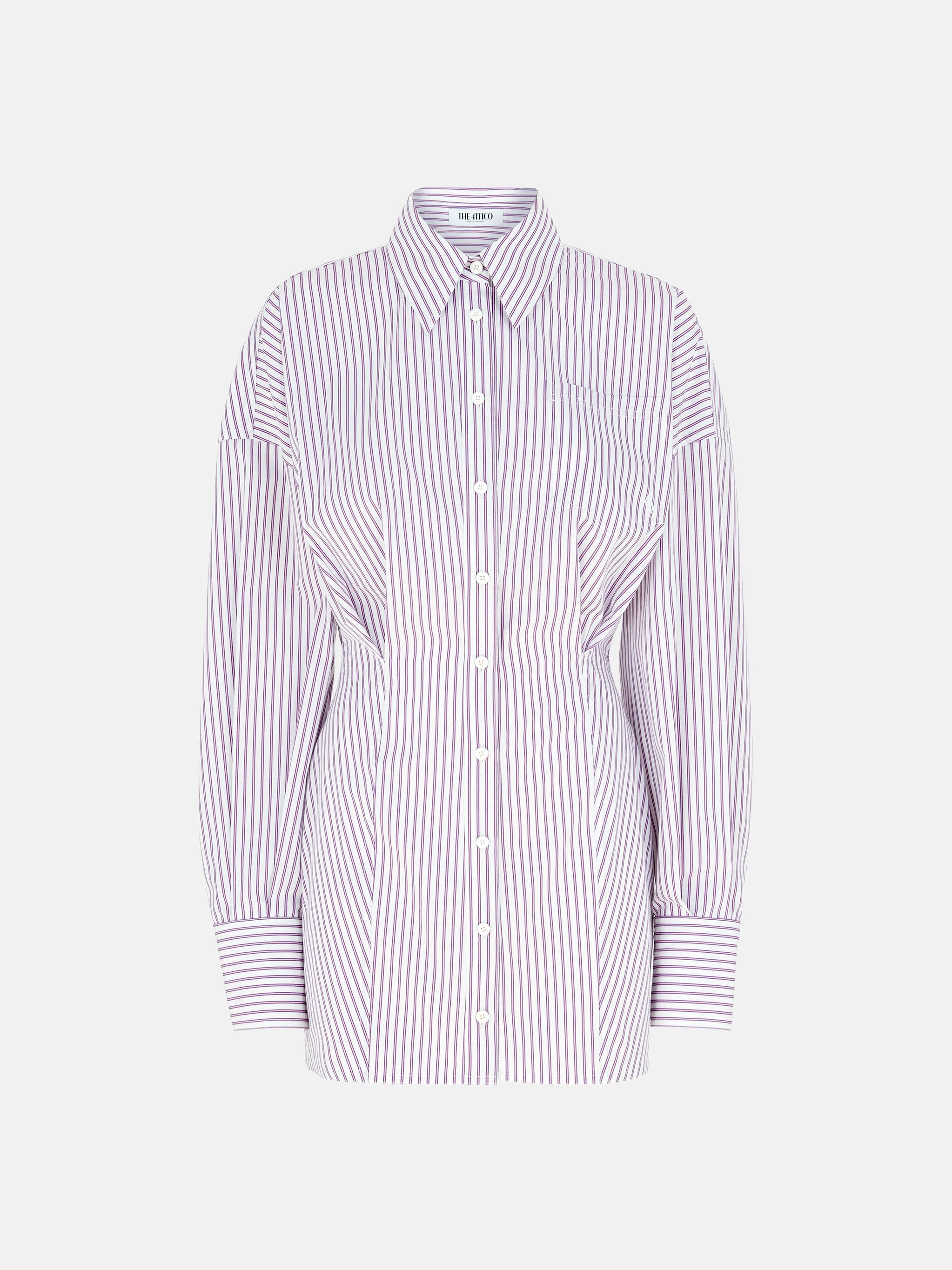 WHITE AND PURPLE MINI DRESS - 1