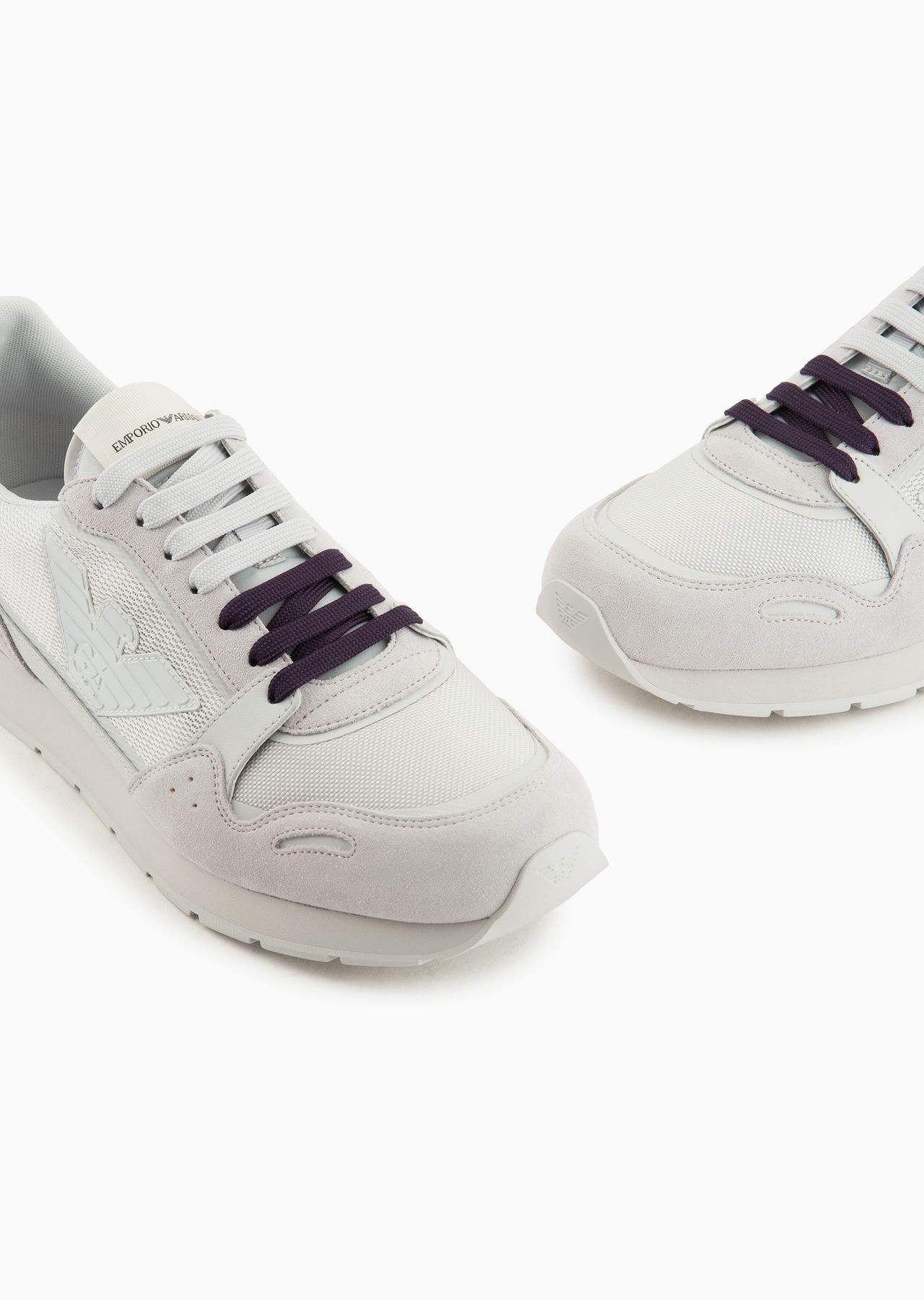 Mesh sneakers with suede details and eagle patch - 8