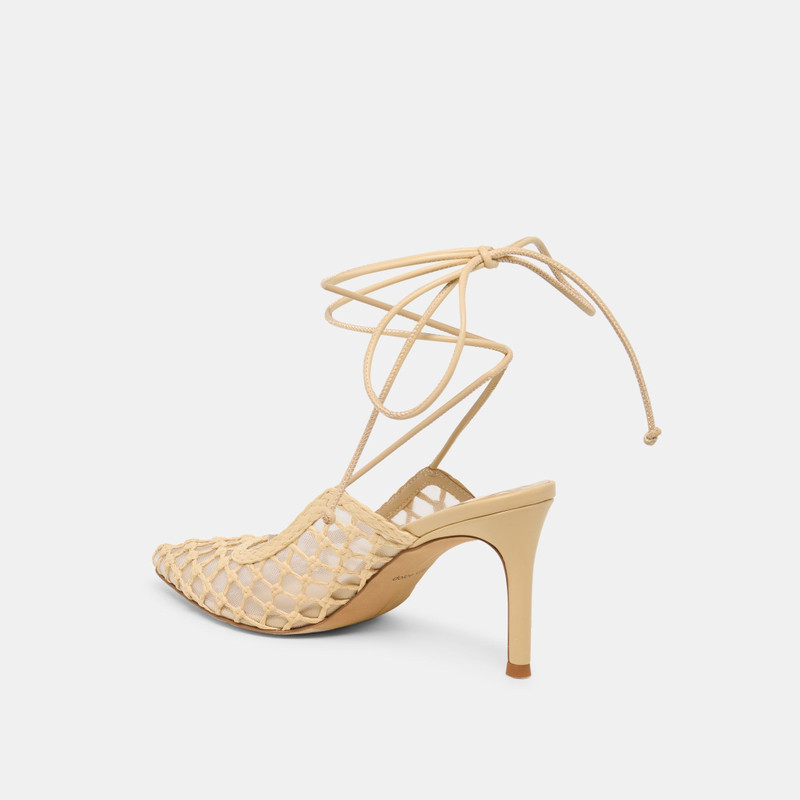 YAEL HEELS LT NATURAL WOVEN RAFFIA 5