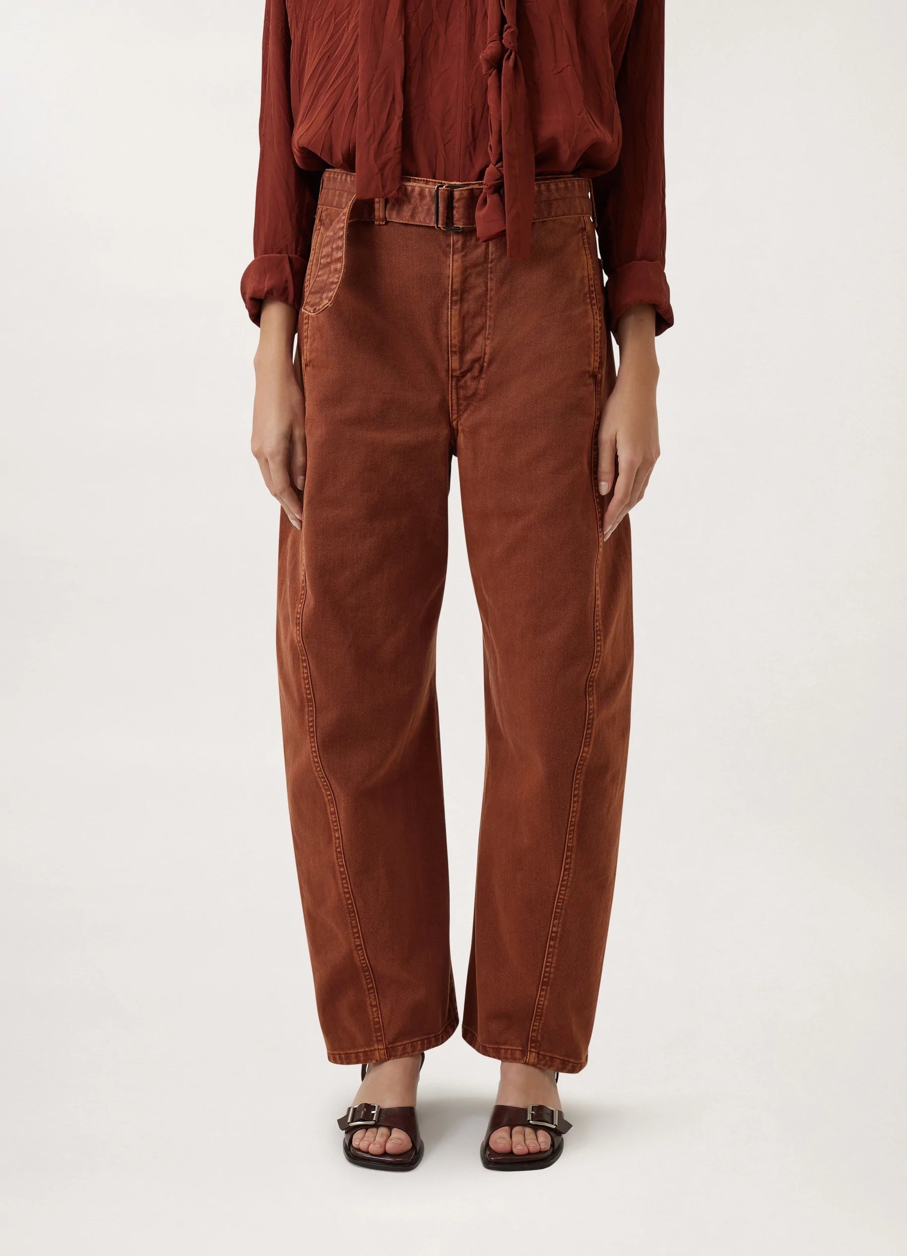 TWISTED BELTED PANTS
GARMENT DYED DENIM - 6