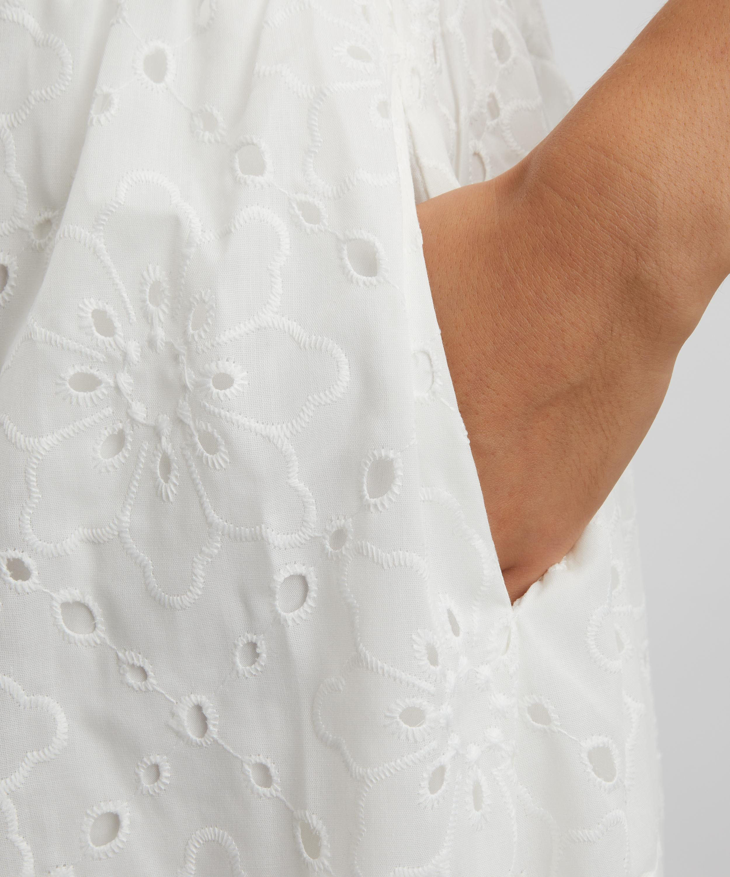 Katarin White Broderie Anglaise Dress - 5