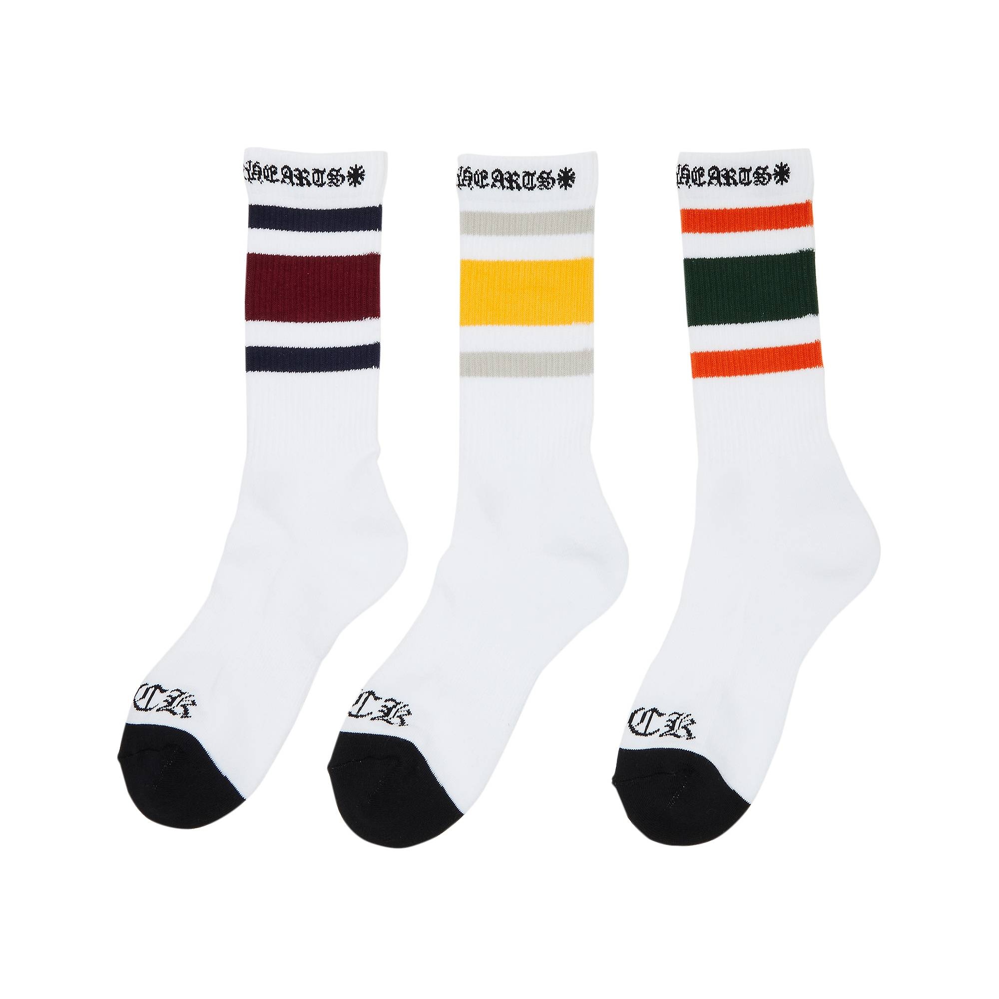 Chrome Hearts Chrome Hearts Miami Socks (3 Pack) 'White' | REVERSIBLE