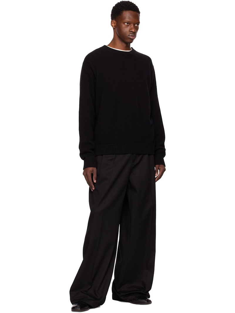 The Elder Statesman Black Simple Crew Sweater outlook