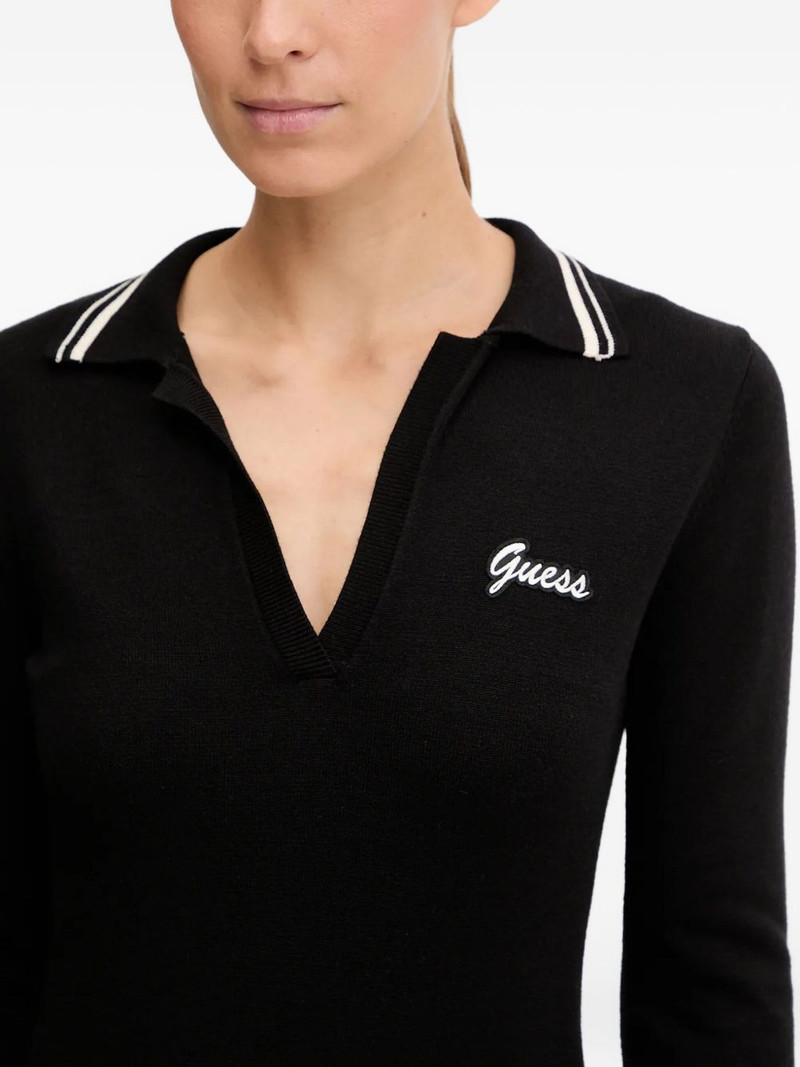 striped-collar logo-detail maxi dress 5