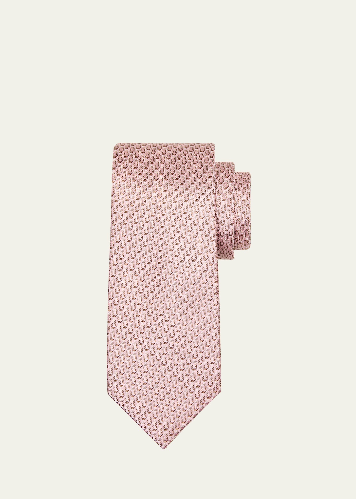Men's Silk Geometric Jacquard Tie - 1