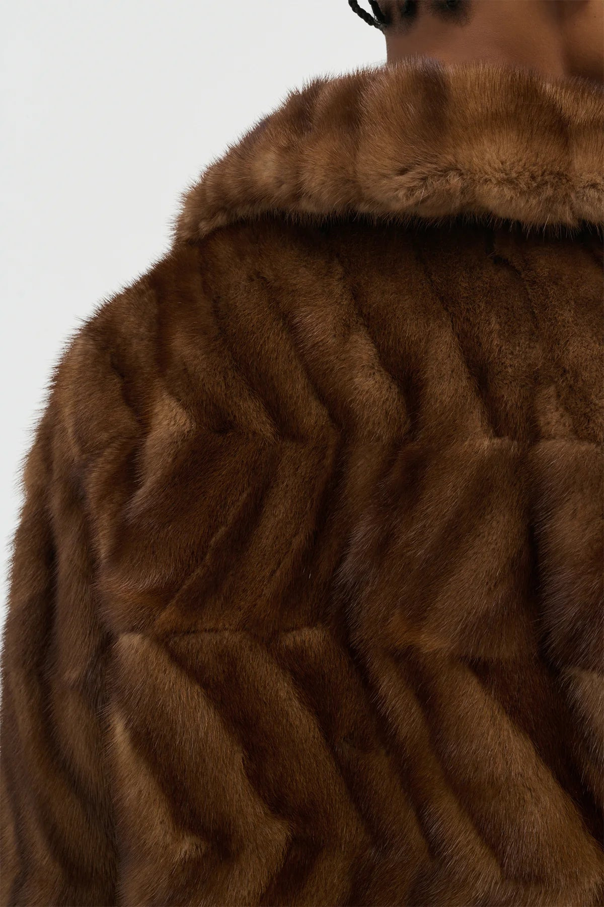 Torstein Coat in Mahogany Recycled Mink Fur - 7