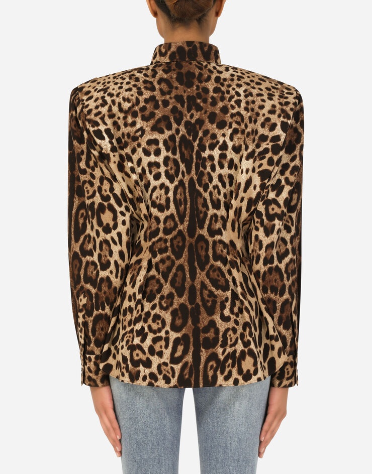 Leopard-print charmeuse shirt - 2