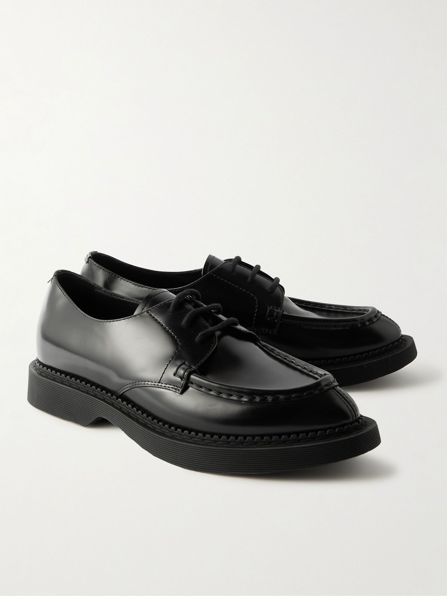 Wim Polished-Leather Derby Shoes Black - 4