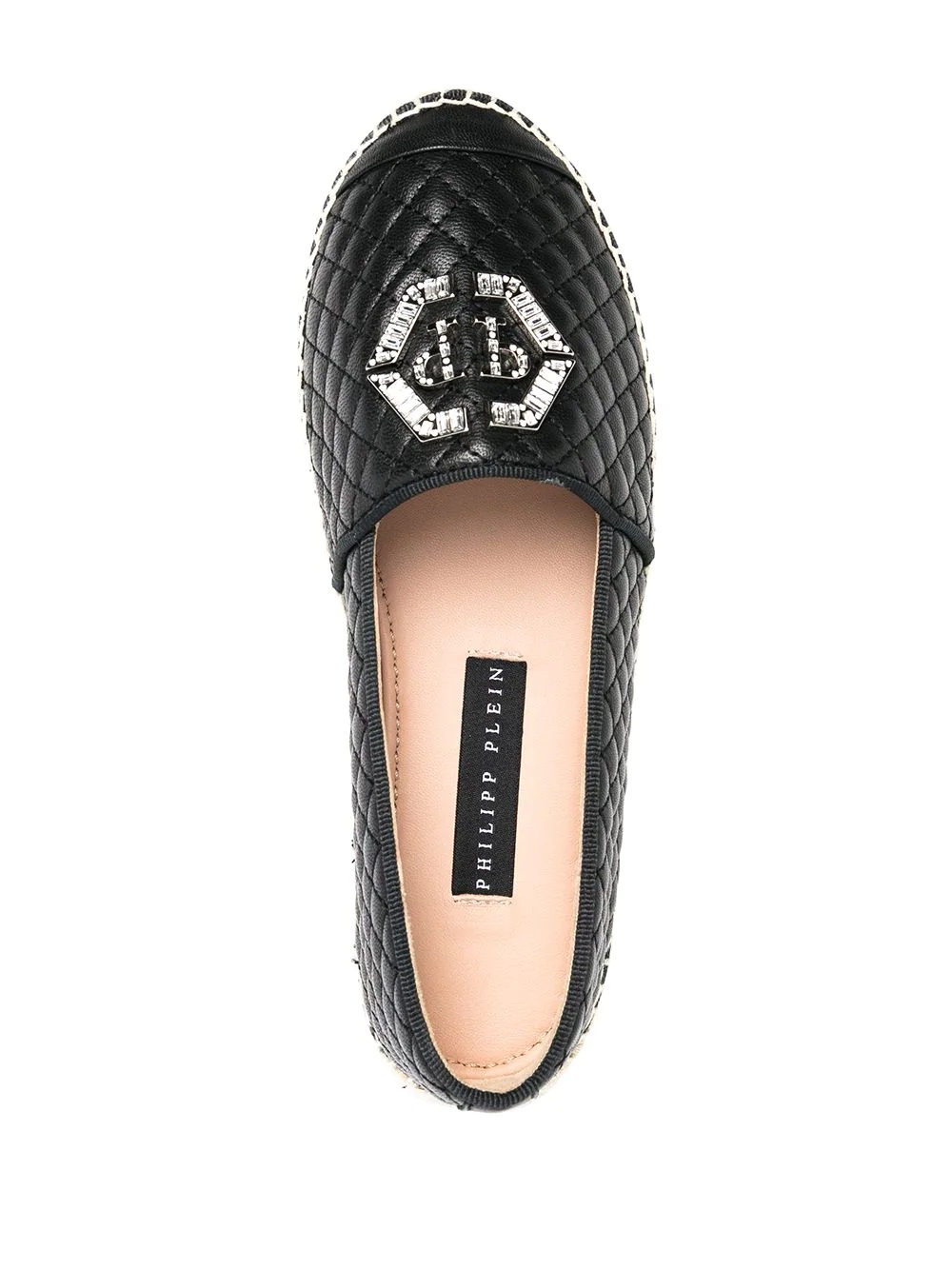 logo-plaque leather espadrilles - 4