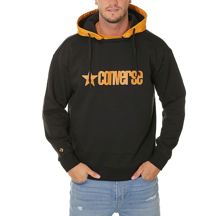 Converse Logo Letter Hooded Sports Sweater Men Black 10019968-A01 - 3