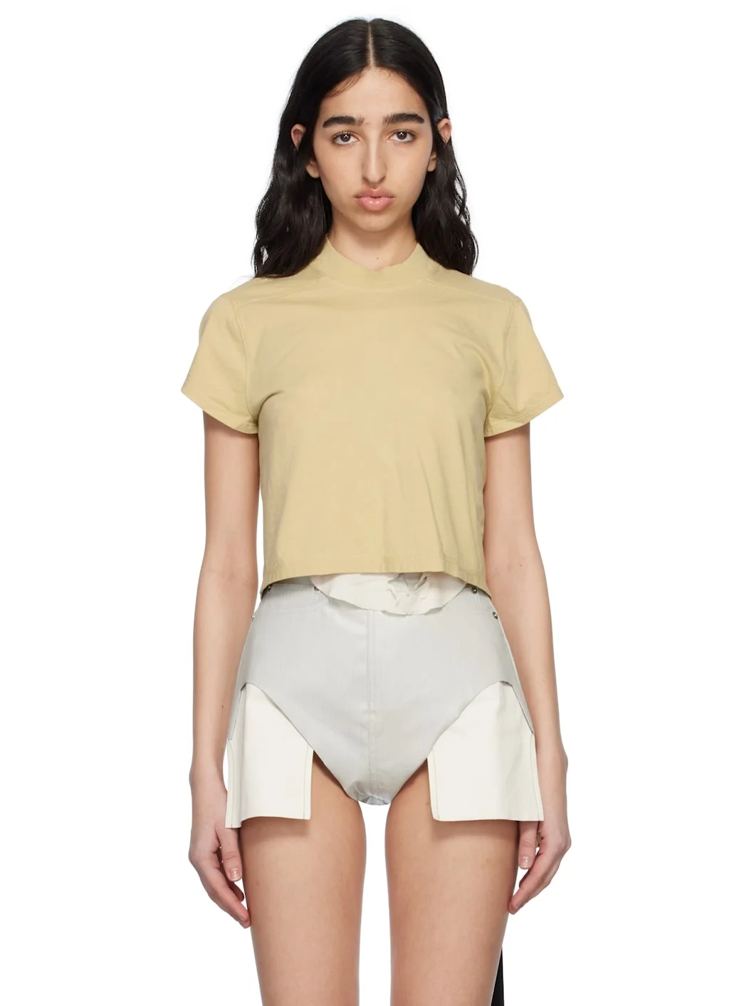 Beige Hollywood Cropped Small Level T-shirt - 1