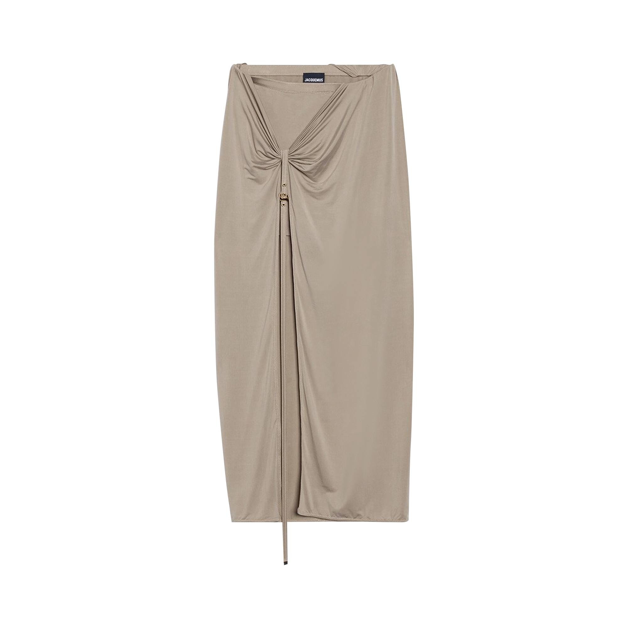 Jacquemus La Jupe Pareo Croissant Midi Skirt 'Light Khaki' - 1