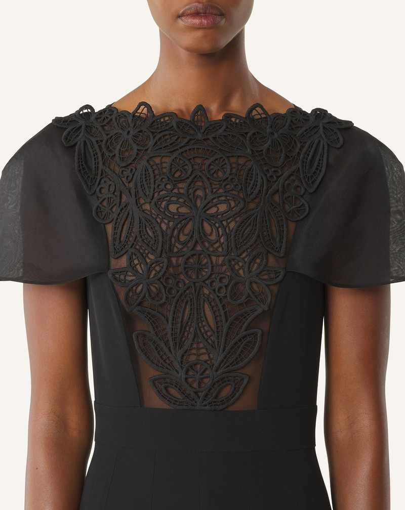 EMBROIDERED BIB DRESS IN SILK GEORGETTE 5