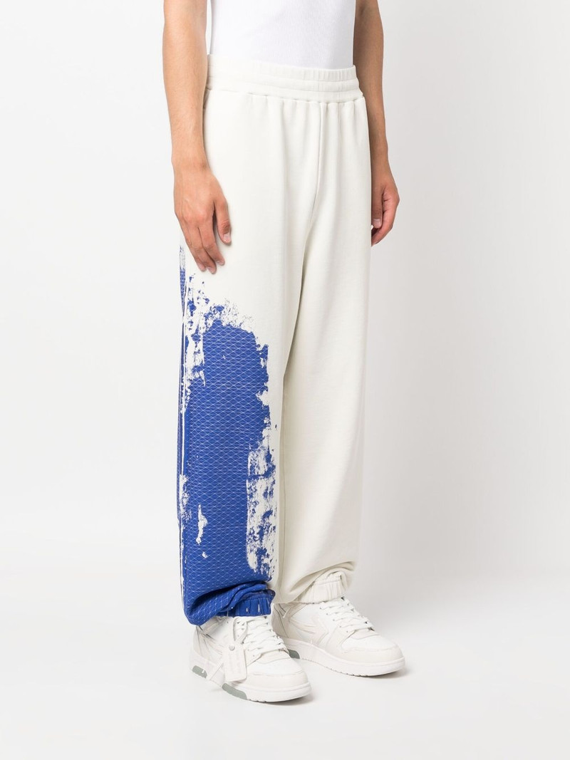 brush stroke-print track pants 3