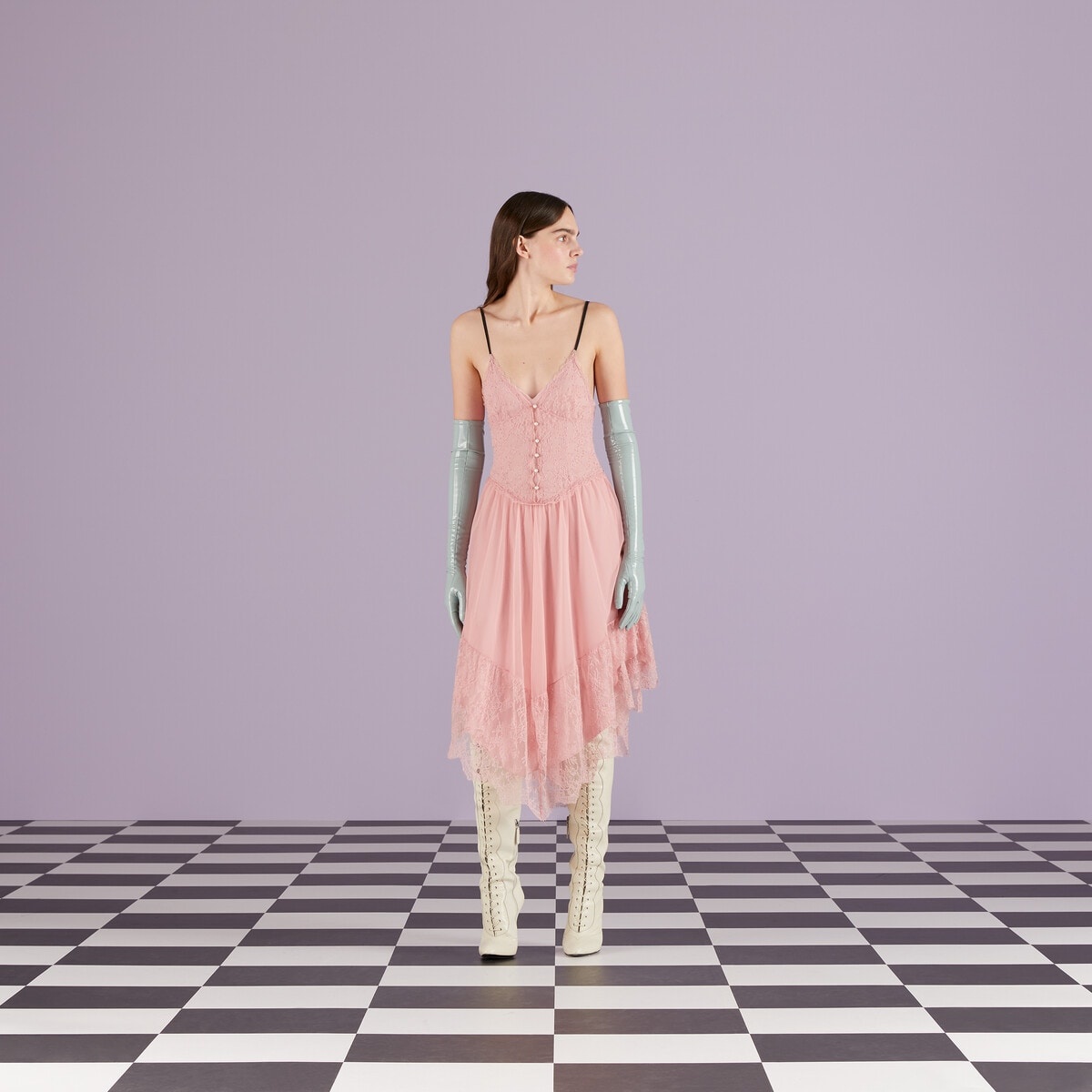 Silk chiffon lingerie dress - 6