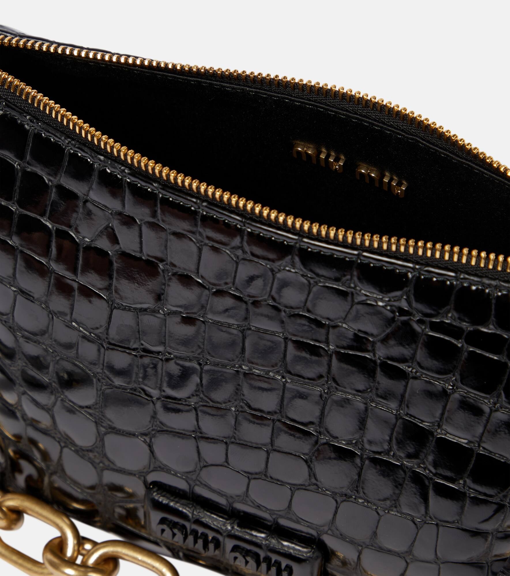Croc-effect leather shoulder bag - 3