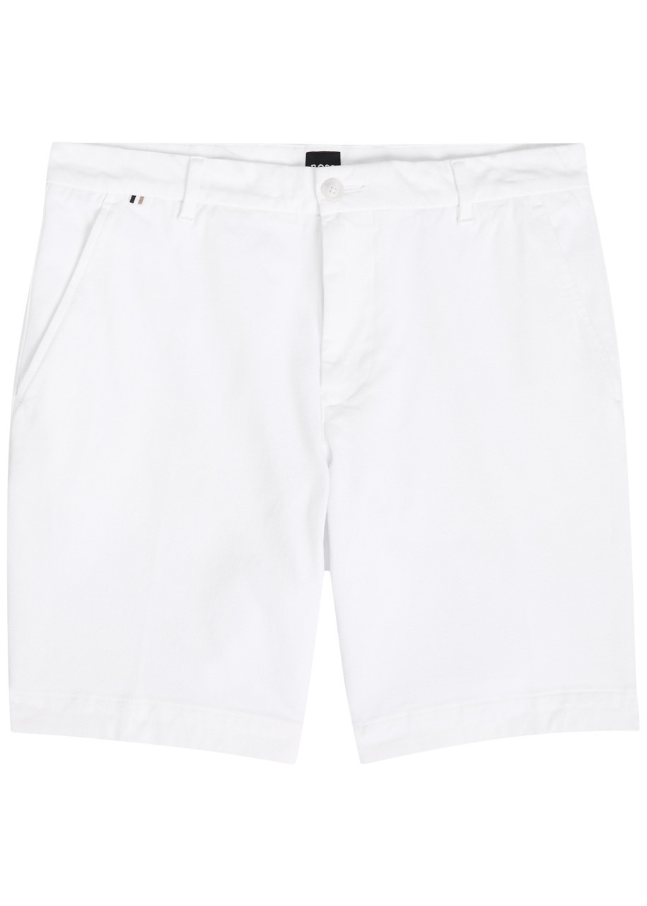 Boss H-slice Piqué Stretch-cotton Shorts - 1