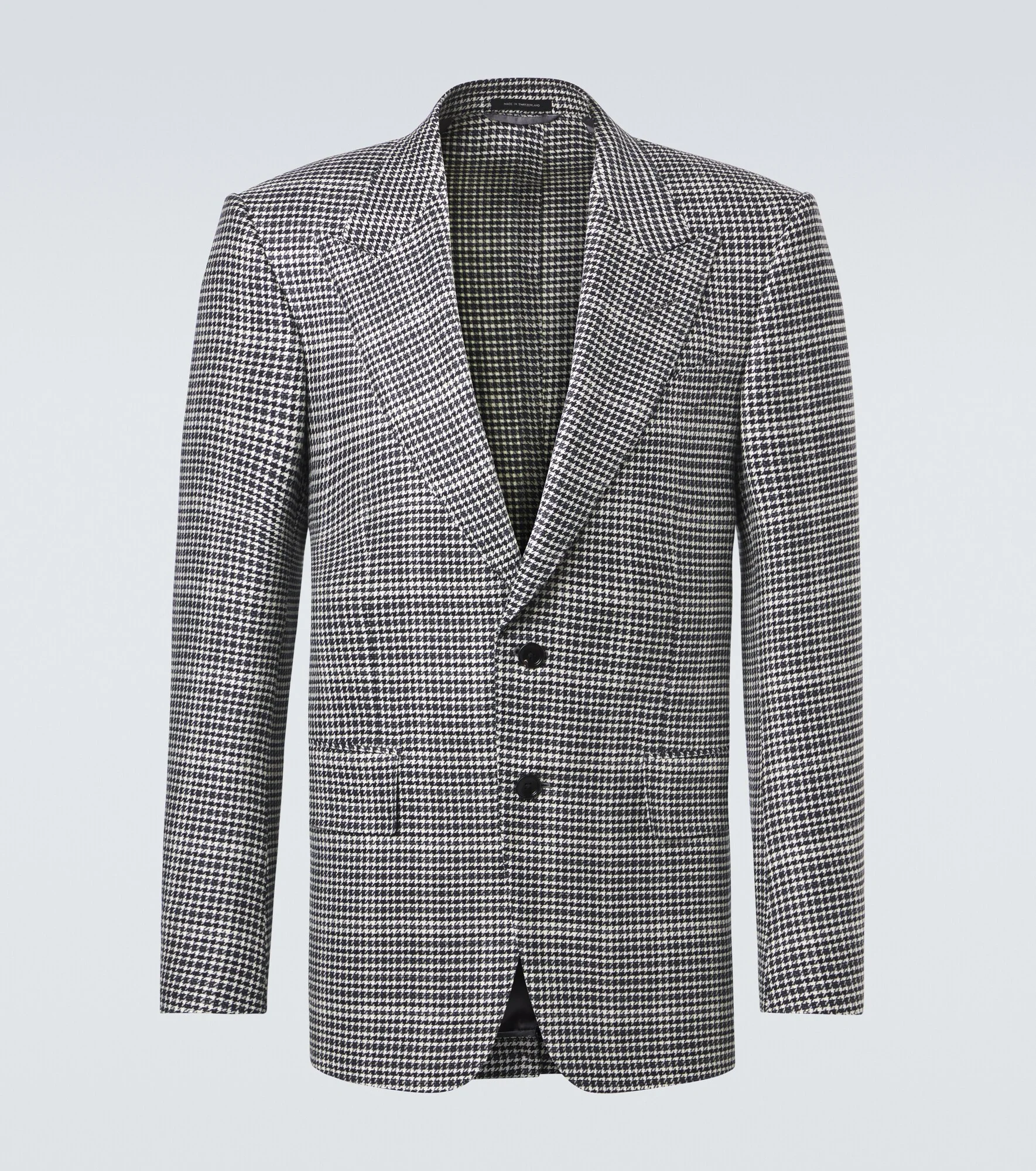 Checked wool-blend suit jacket - 1