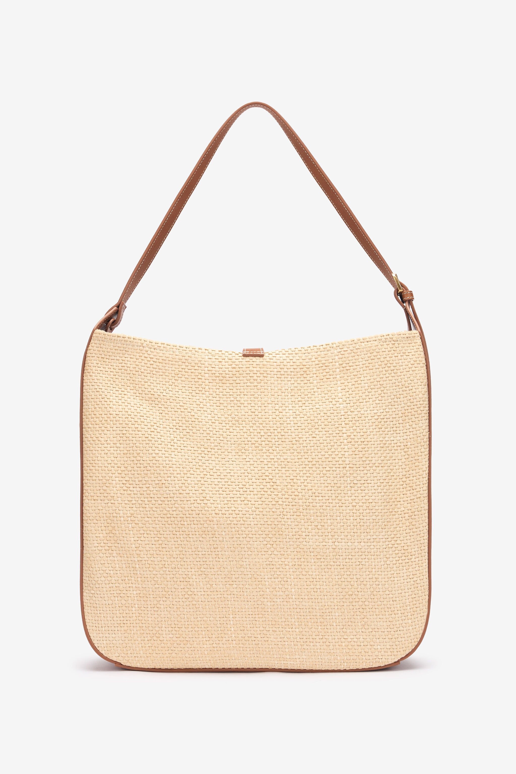 Large Raffia-Effect Shoulder Bag - 3