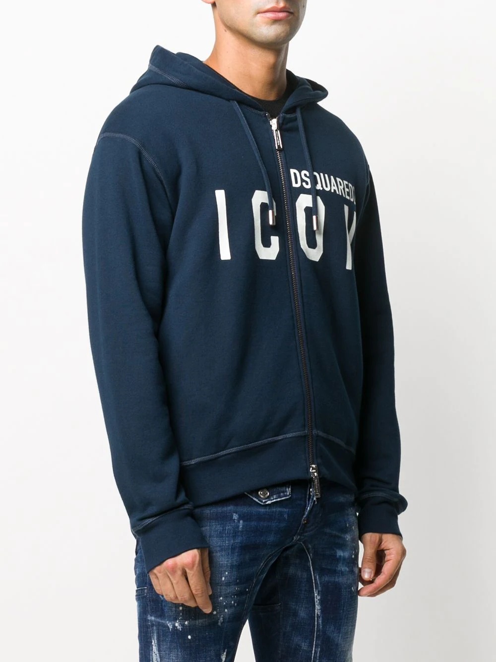 zip-up logo hoodie - 3