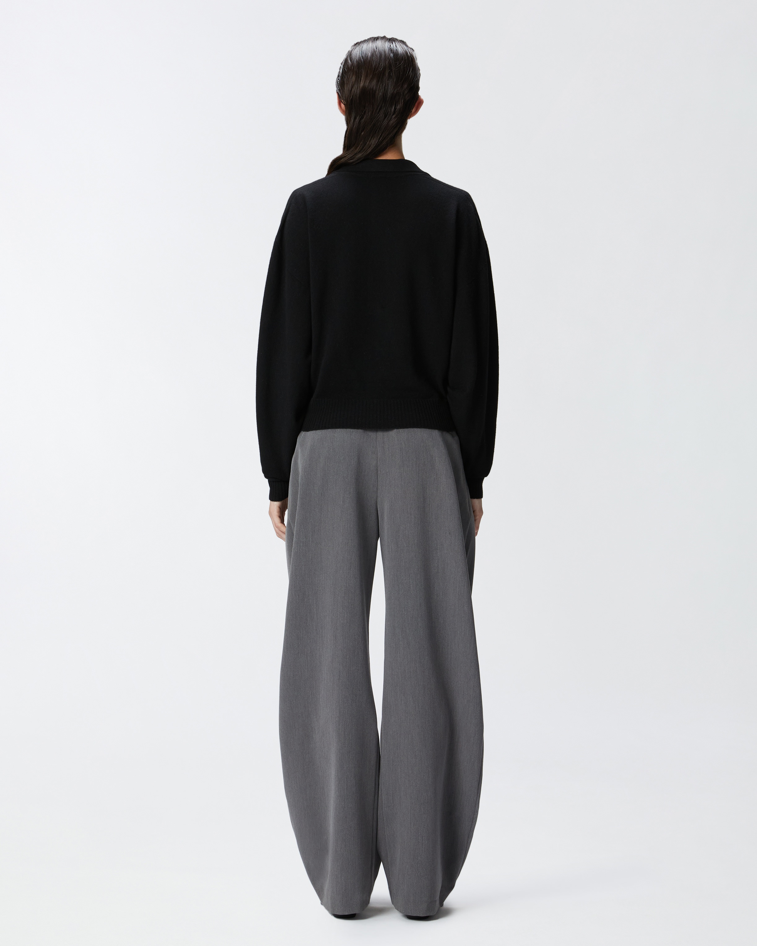 SHORT CASHMERE-BLEND SWEATER WITH COLLAR - 4