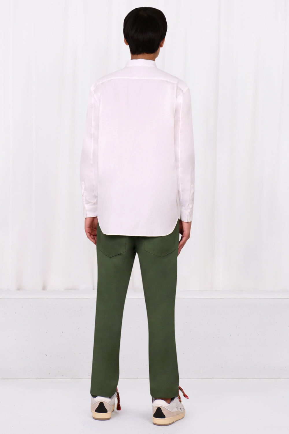 SHIRT WITH TARTAN DETAILING | WHITE - 3