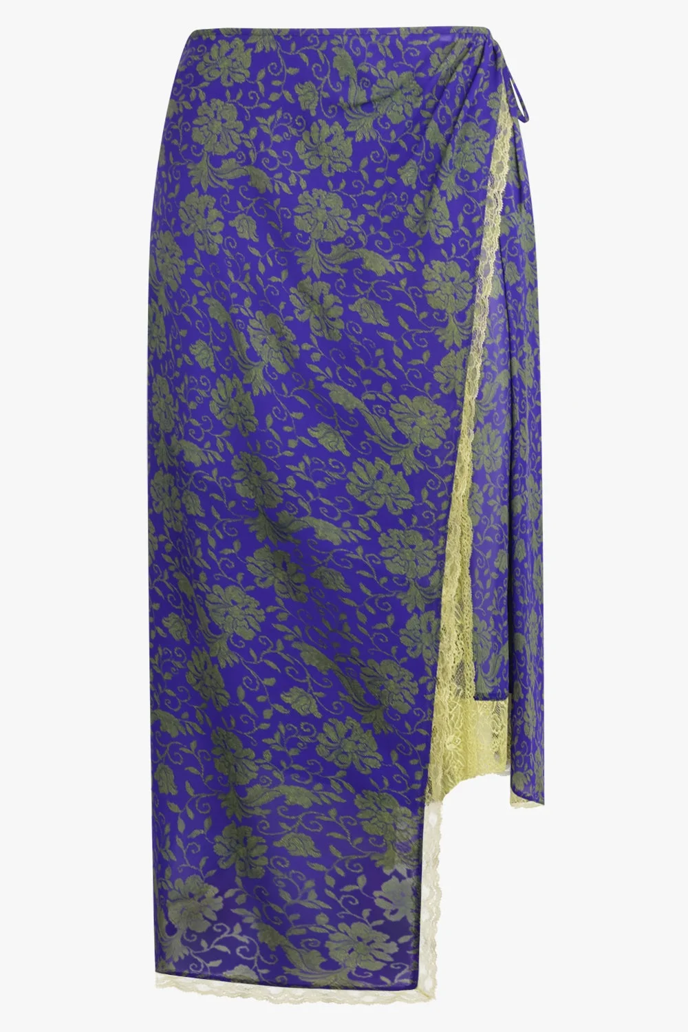 SANNE FLORAL PRINT MIDI SLIT SKIRT | PURPLE/GREEN - 1