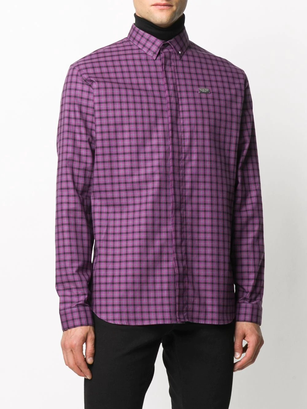 long sleeve hexagon plaque shirt - 3