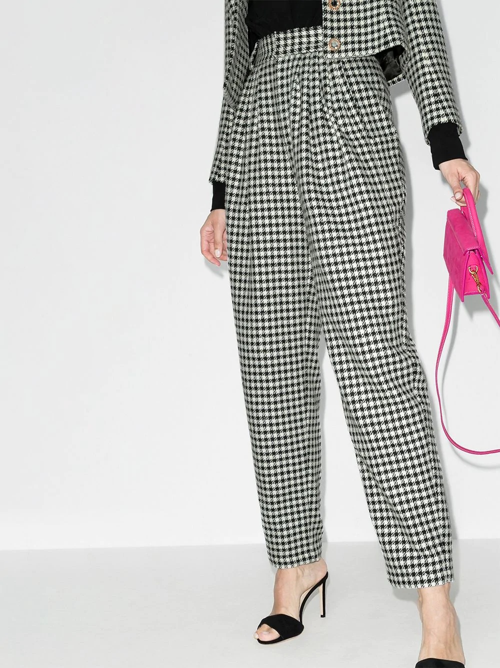 houndstooth high-waisted trousers - 2