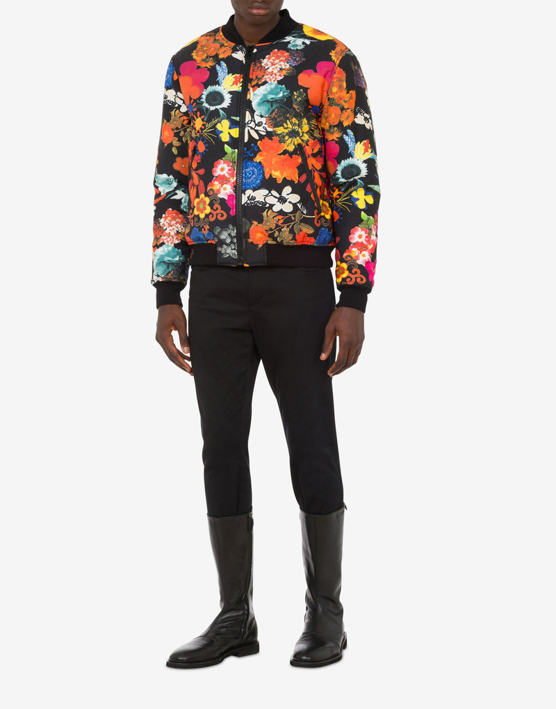 Moschino ALLOVER FLOWERS NYLON BOMBER JACKET outlook