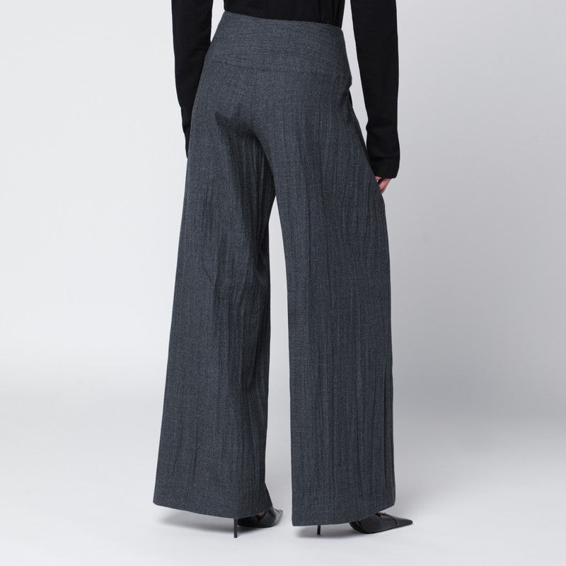 Our Legacy Grey Wool-Blend Pleated Trousers Women - 2