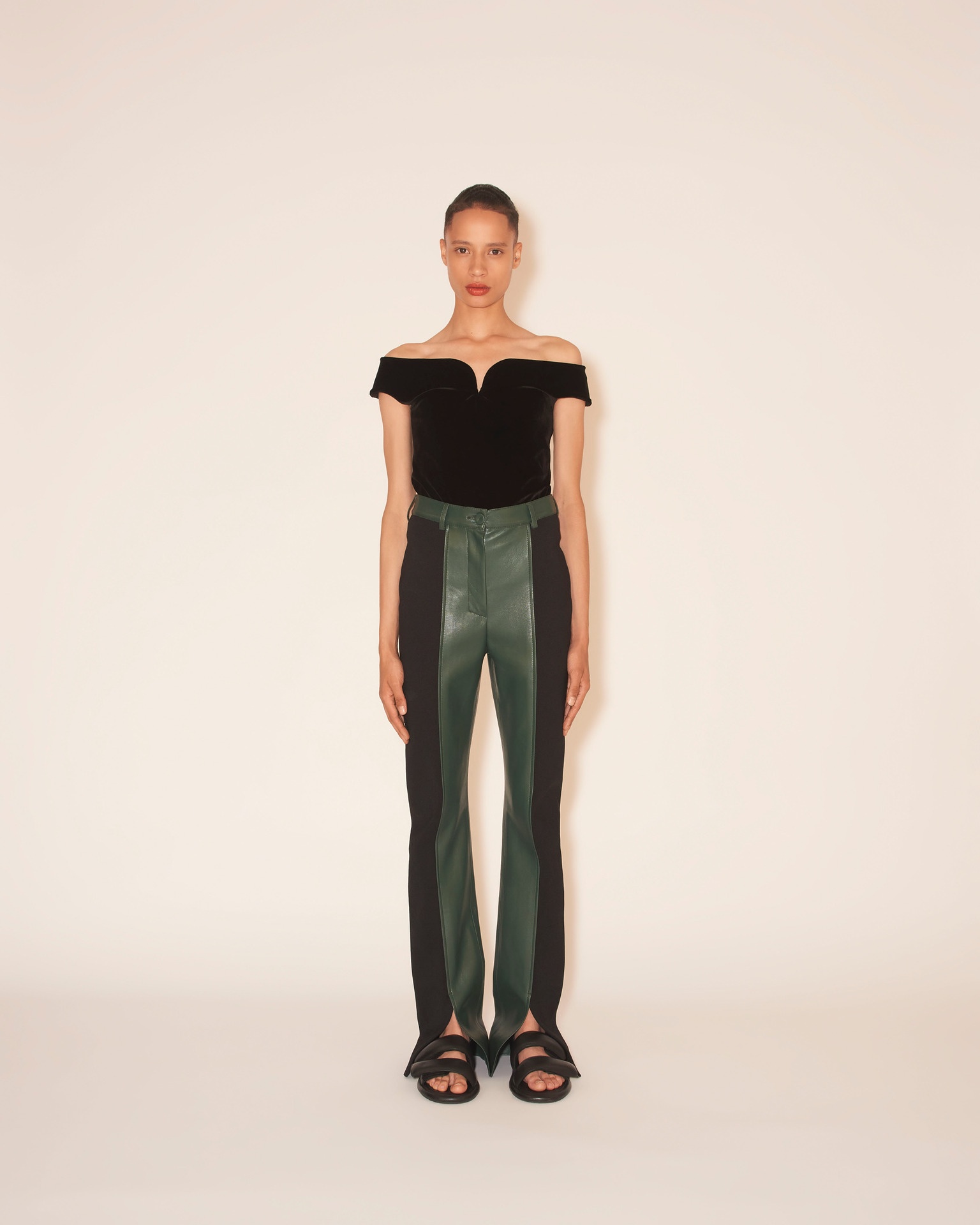 FILO - Contrast trouser - Pine green/black - 1