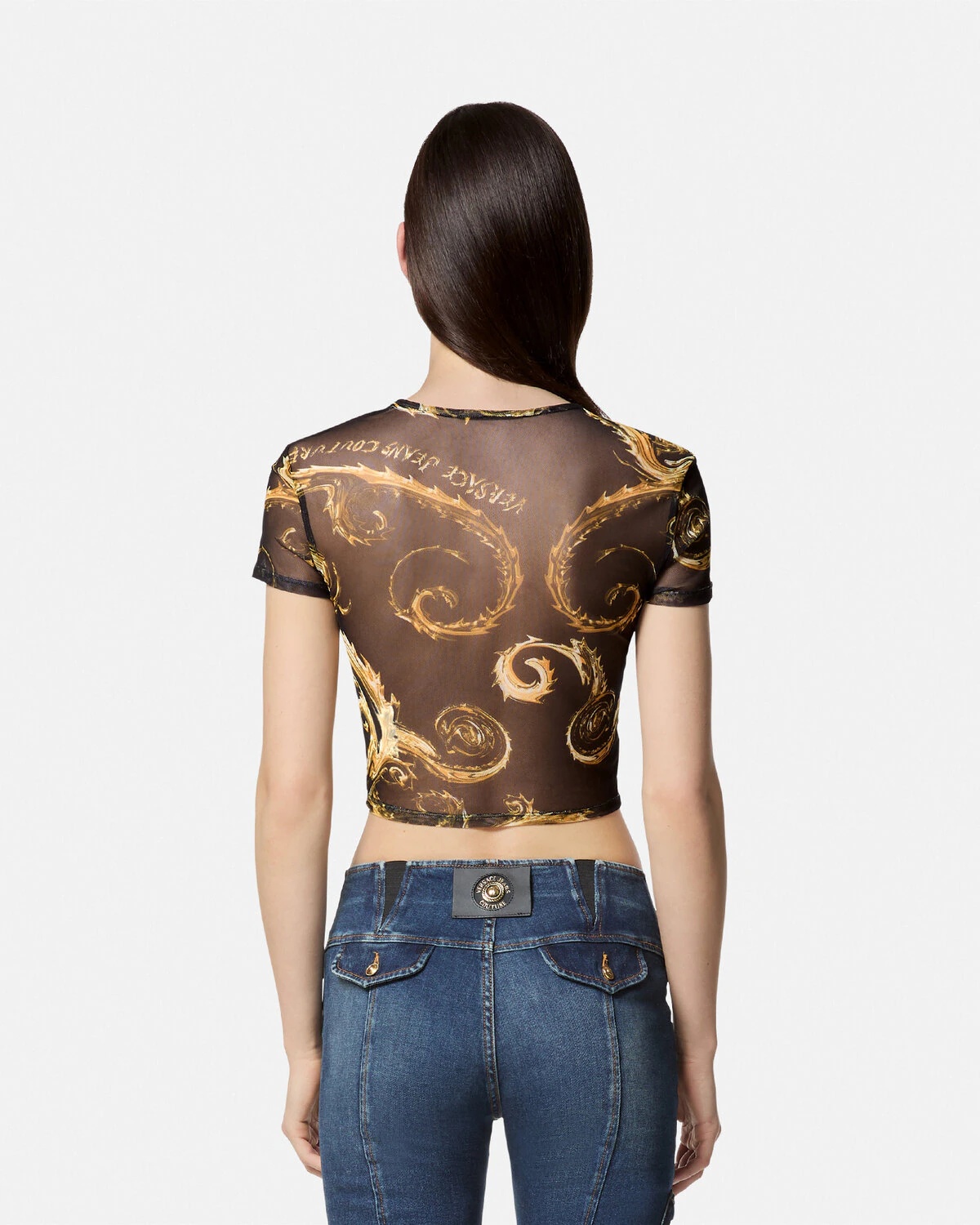 Chromo Couture Mesh Crop T-Shirt - 5