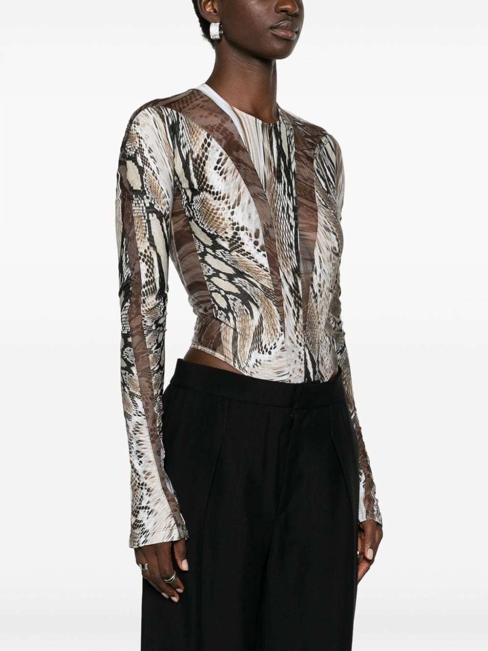 Illusion sheer-panelled bodysuit - 3