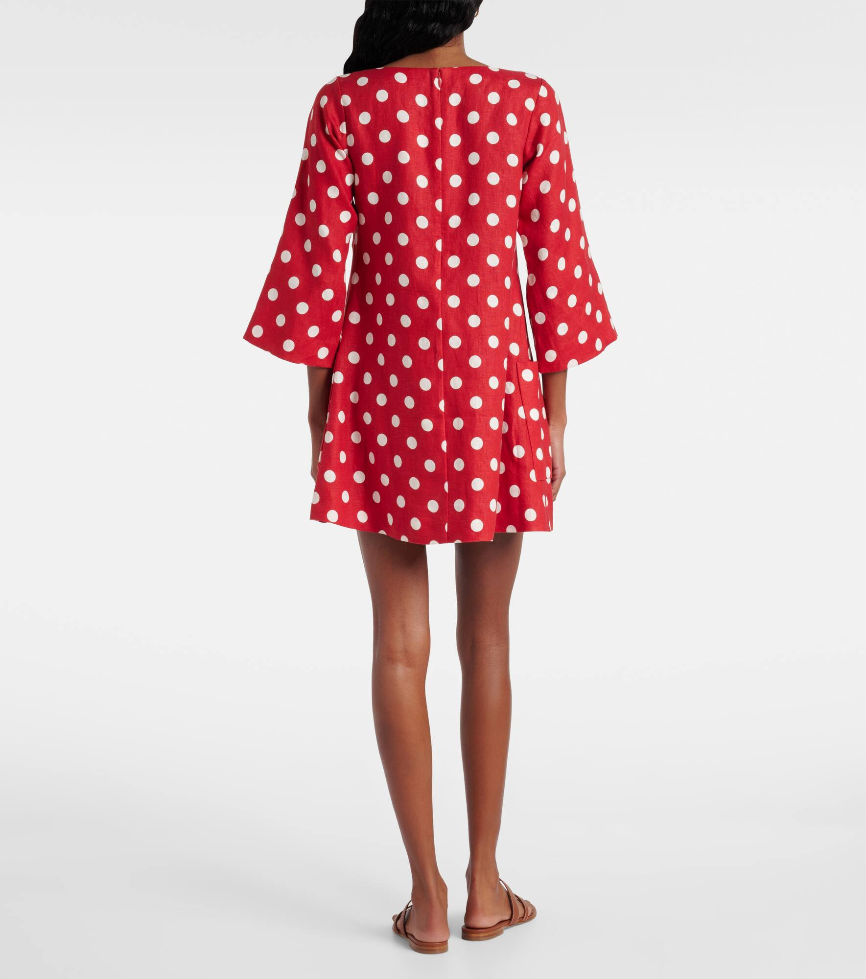 Nina polka-dot linen minidress - 3