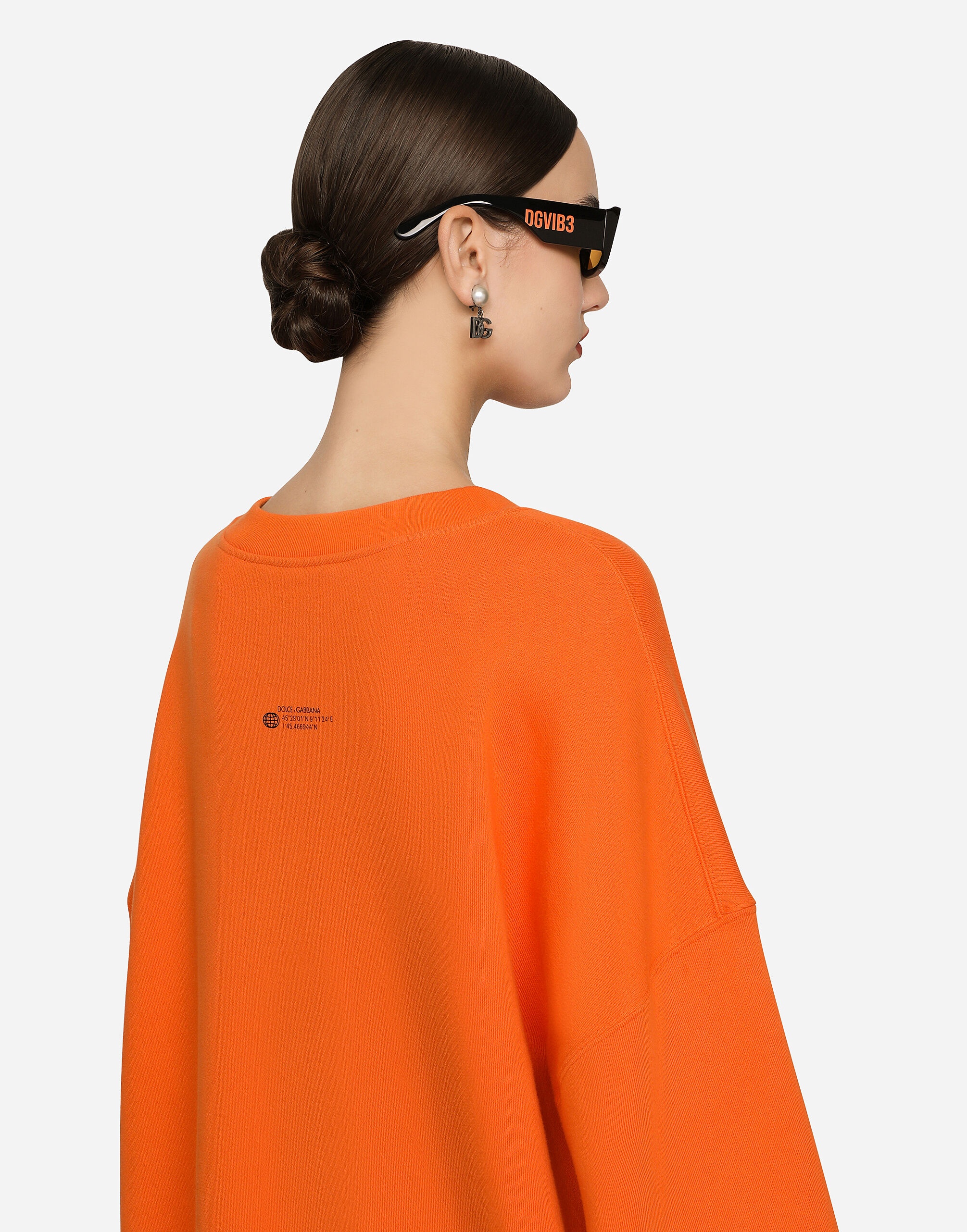 Cotton jersey round-neck sweatshirt with DGVIB3 print - 8