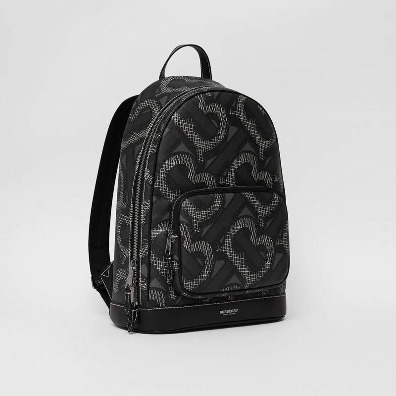 Monogram Print E-canvas Backpack 9