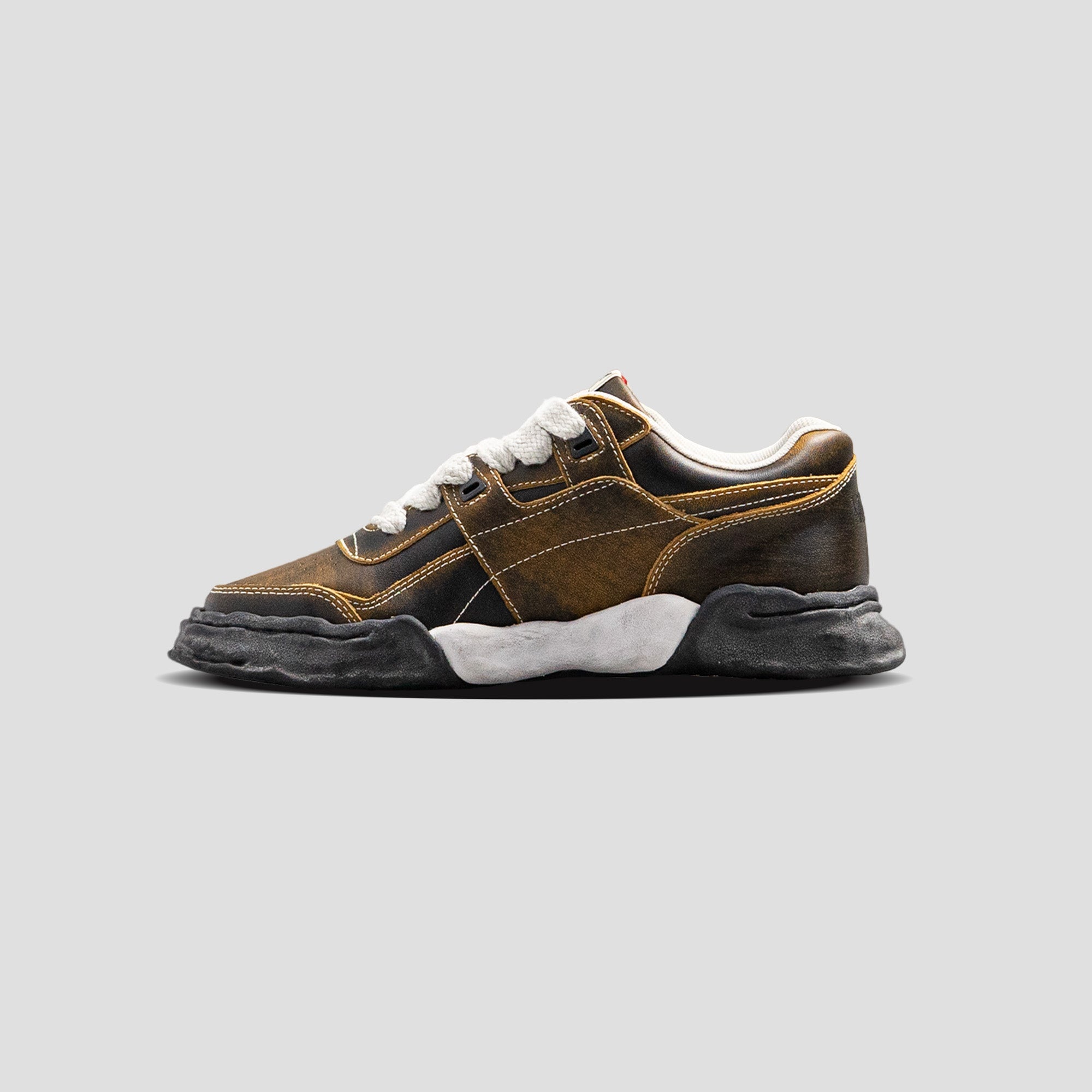 PARKER OG SOLE LOW-TOP VINTAGE TREATMENT LEATHER SNEAKERS - 4