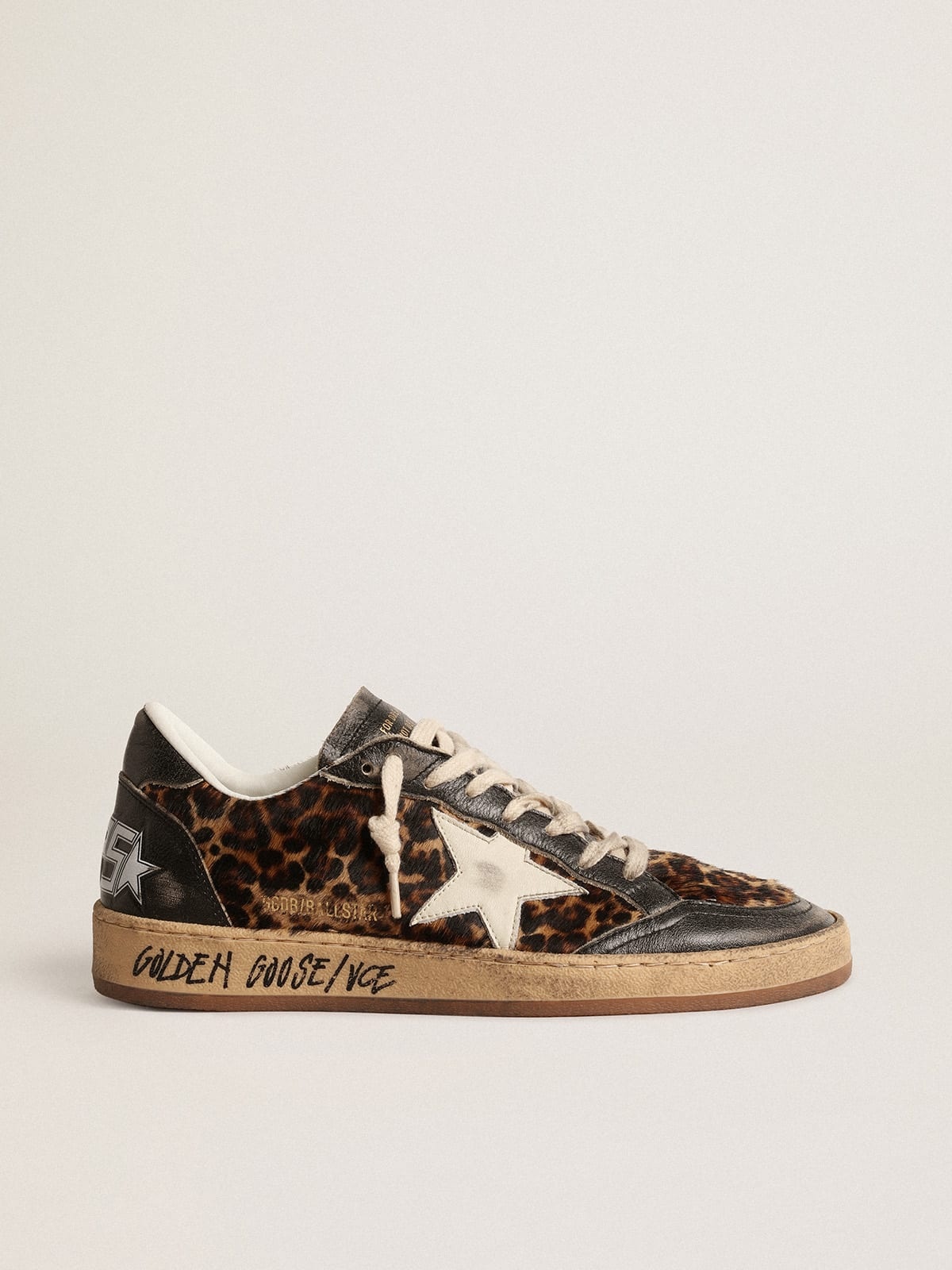 Golden Goose Ball Star LTD in pony skin with nubuck star and black heel tab  | REVERSIBLE