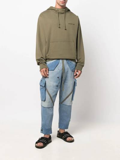 Greg Lauren panelled tapered jeans outlook