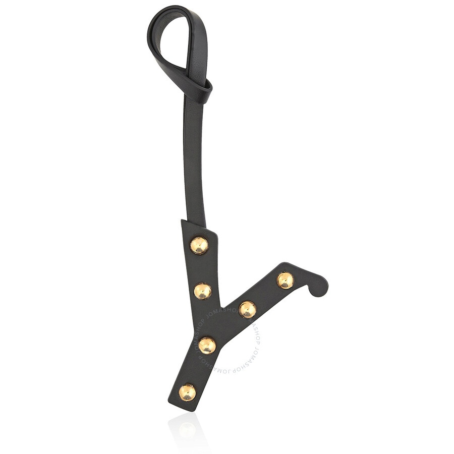 Burberry Black/Light Gold Ladies Y studded Leather Charm - 2