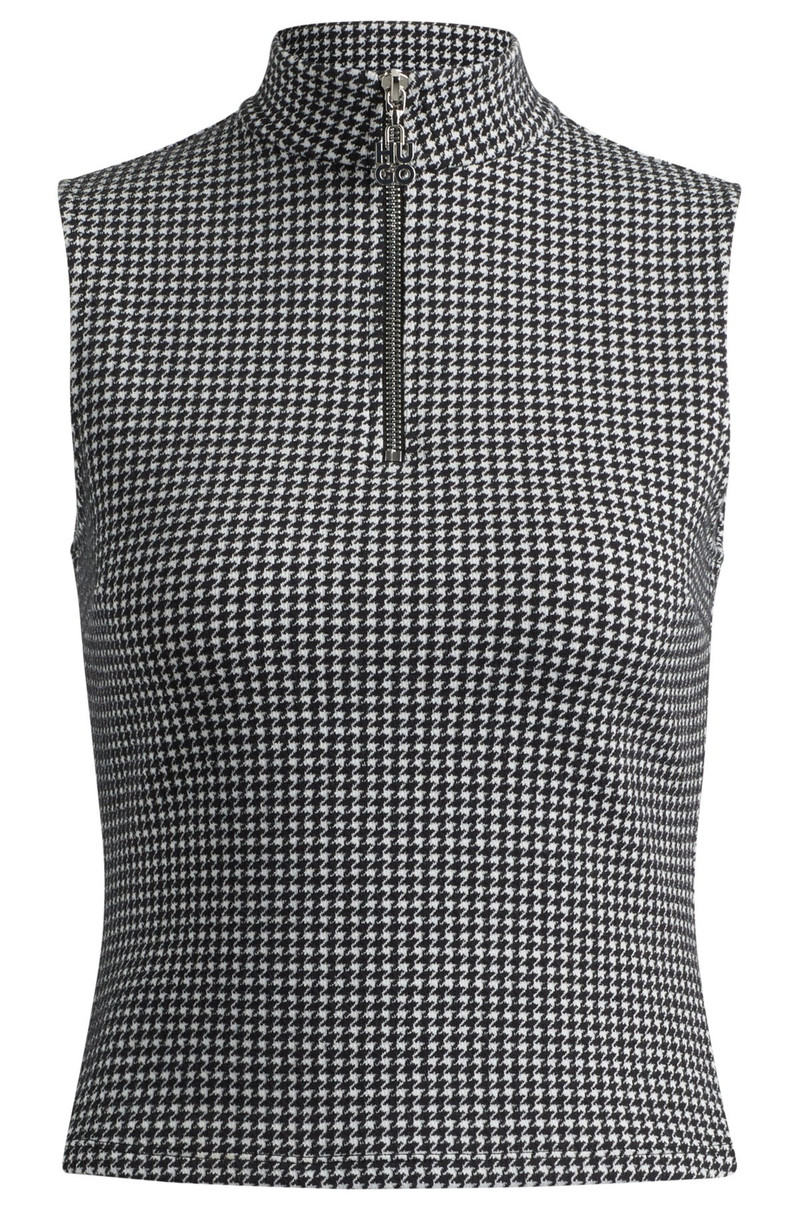 TOP IN HOUNDSTOOTH JACQUARD 와 ZIP 큐 - 1
