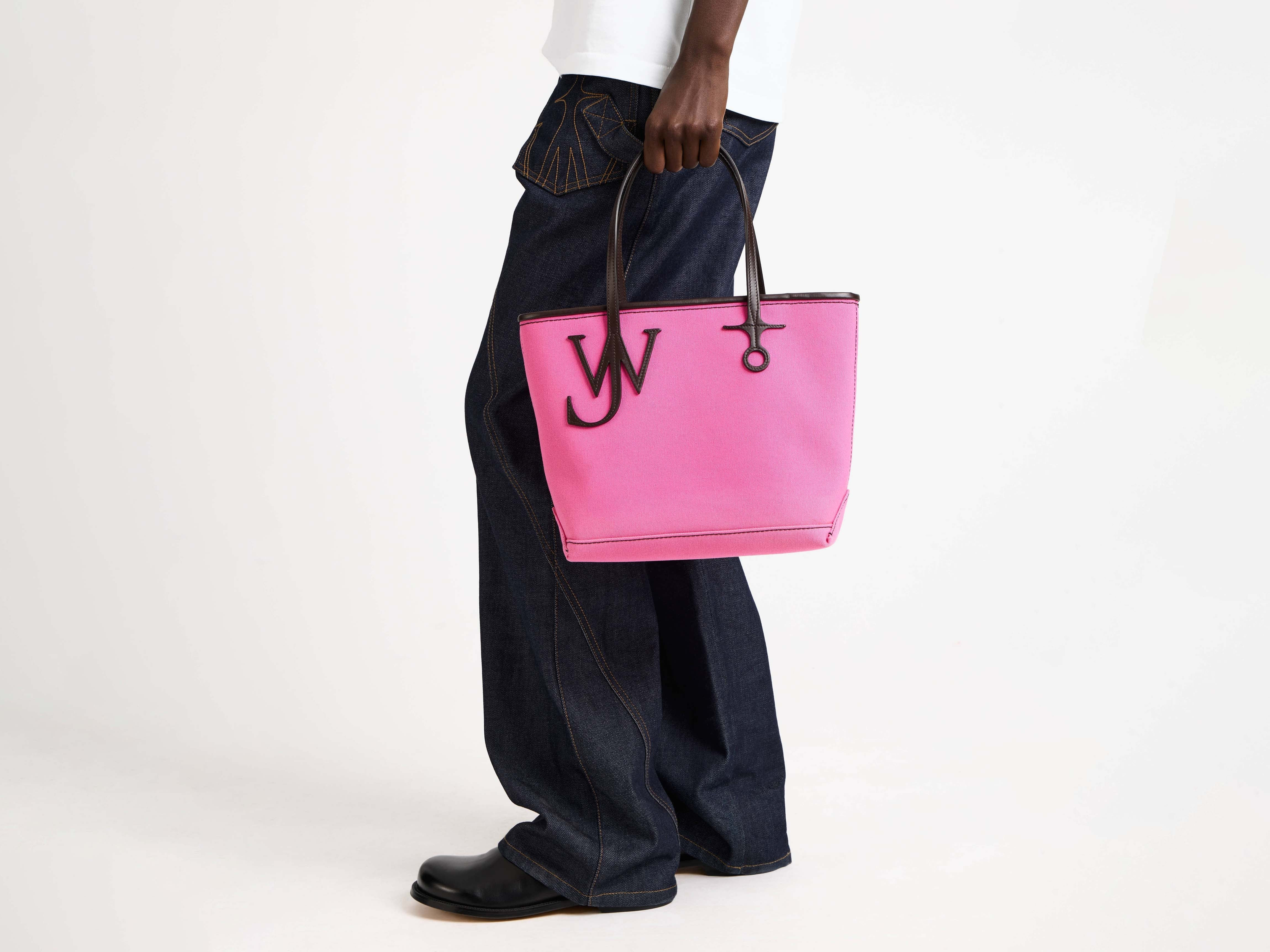 SMALL ANCHOR CANVAS TOTE IN PINK - 3