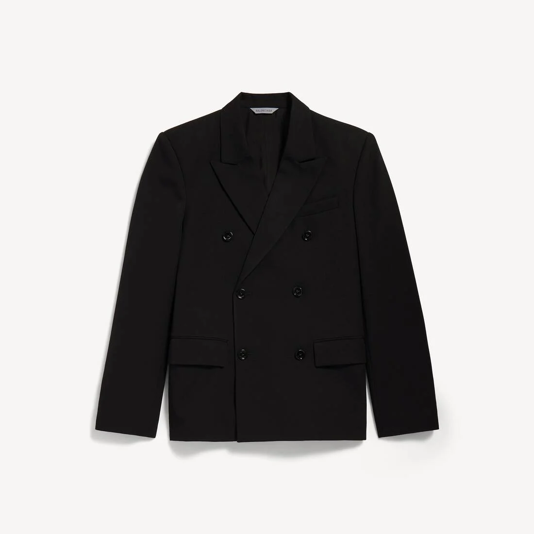 Men's Double-breasted Tailored Jacket in Black - 1