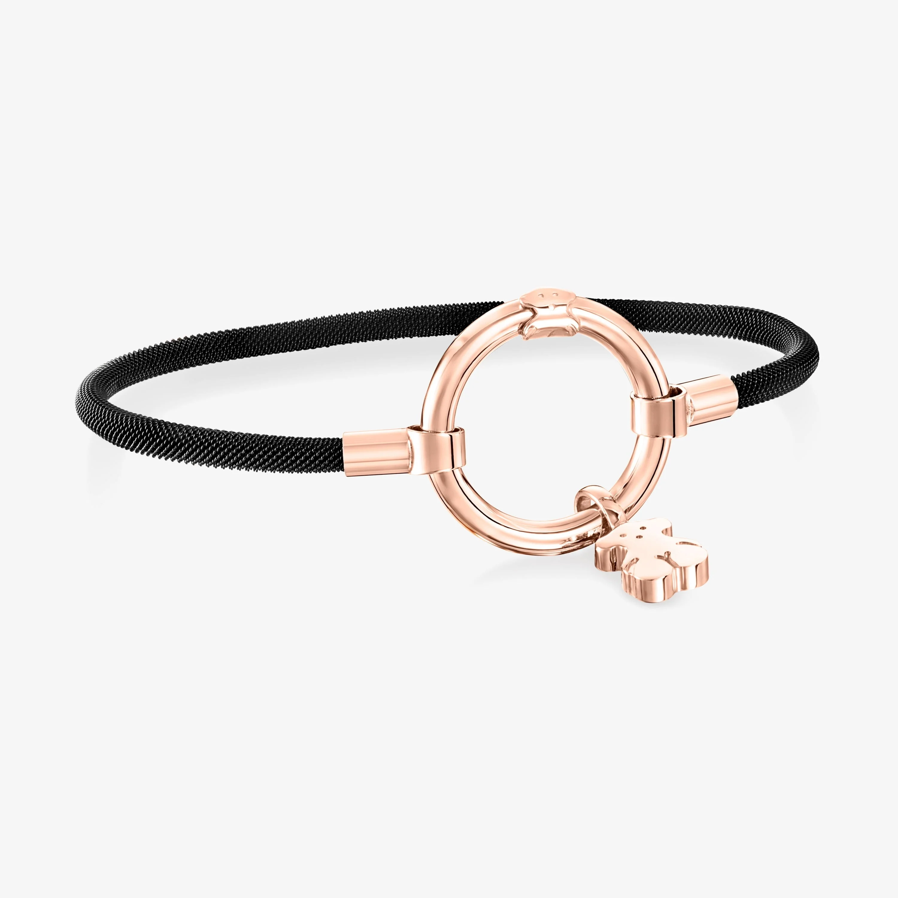 Rose 18K gold vermeil and black IP Steel Hold Bracelet - 1
